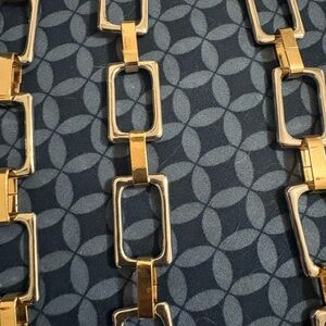 Gold and Silver Tone Geometric Chain Belt
